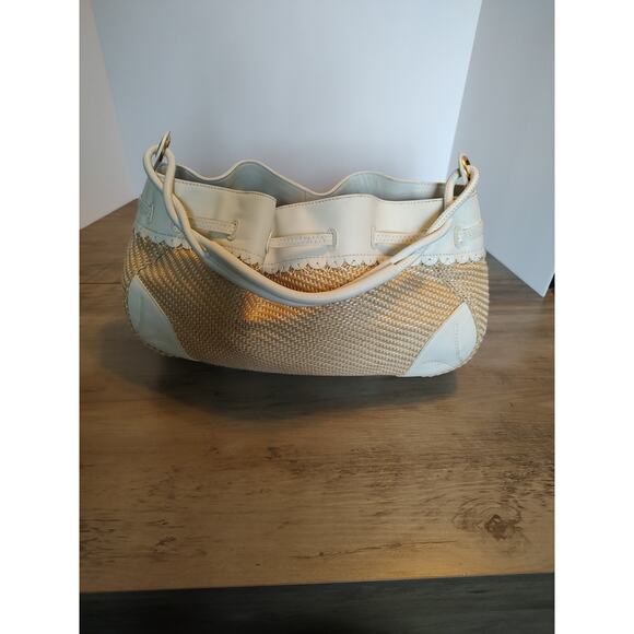 Cole Haan Womens Handbag Shoulder Bag Tan And White 90’s Vibes READ DESCRIPTION - Picture 2 of 8